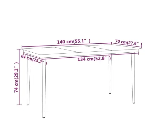 7-Daļīgs Dārza Mēbeļu Komplekts, Melns Vidaxl