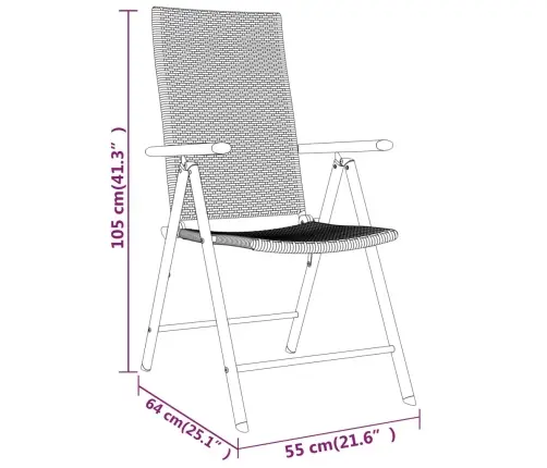 9-Osaline Aiamööblikomplekt, Must
