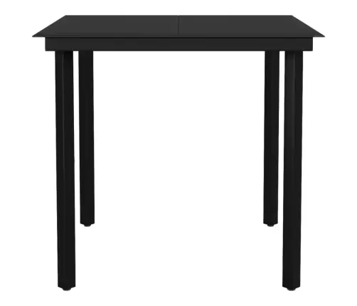 3-Osaline Aiamööbli Komplekt, Must