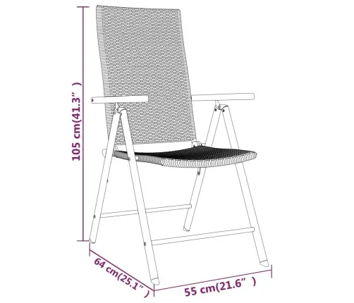 5-Daļīgs Dārza Mēbeļu Komplekts, Melns Vidaxl