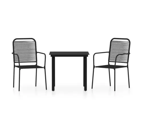 3-Daļīgs Dārza Mēbeļu Komplekts, Melns Vidaxl