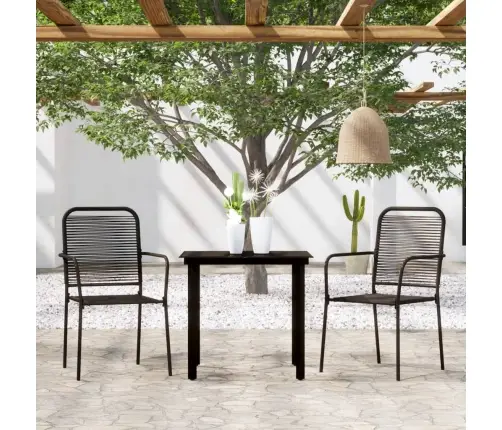 3-Daļīgs Dārza Mēbeļu Komplekts, Melns Vidaxl