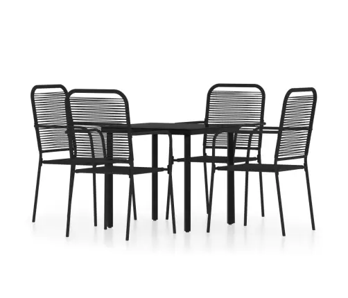 5-Osaline Aiamööbli Komplekt, Must