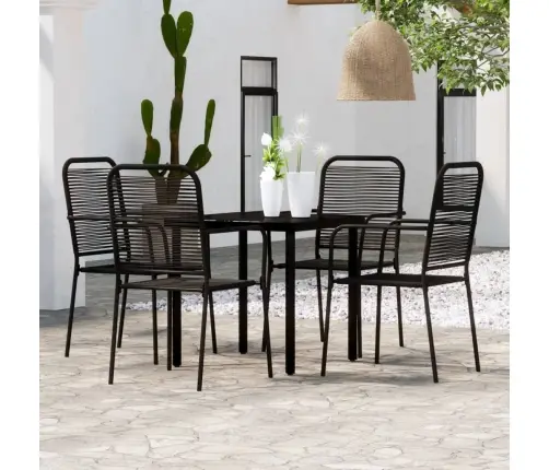 5-Osaline Aiamööbli Komplekt, Must