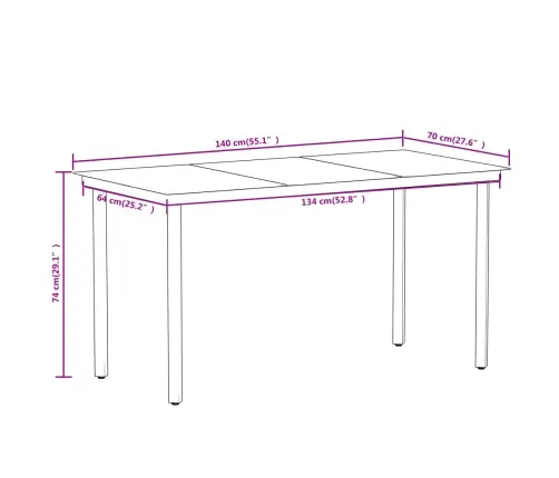 7-Daļīgs Dārza Mēbeļu Komplekts, Melns Vidaxl
