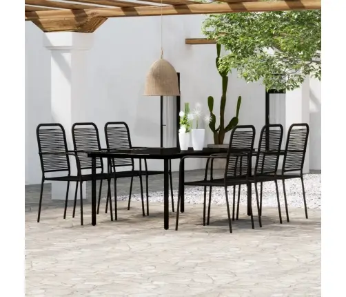 7-Daļīgs Dārza Mēbeļu Komplekts, Melns Vidaxl