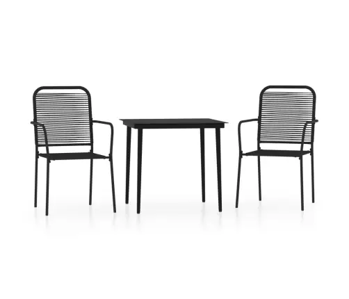 3-Daļīgs Dārza Mēbeļu Komplekts, Melns Vidaxl