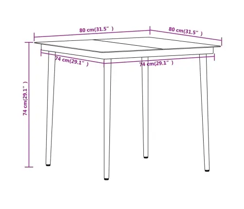 3-Daļīgs Dārza Mēbeļu Komplekts, Melns Vidaxl