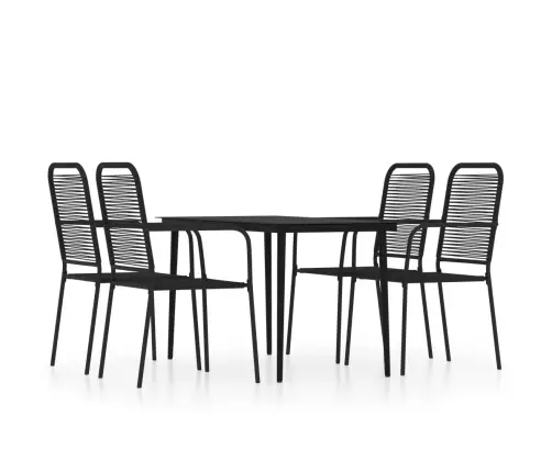 5-Daļīgs Dārza Mēbeļu Komplekts, Melns Vidaxl