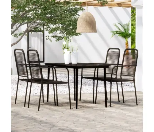 5-Daļīgs Dārza Mēbeļu Komplekts, Melns Vidaxl