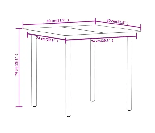 5-Daļīgs Dārza Mēbeļu Komplekts, Melns Vidaxl
