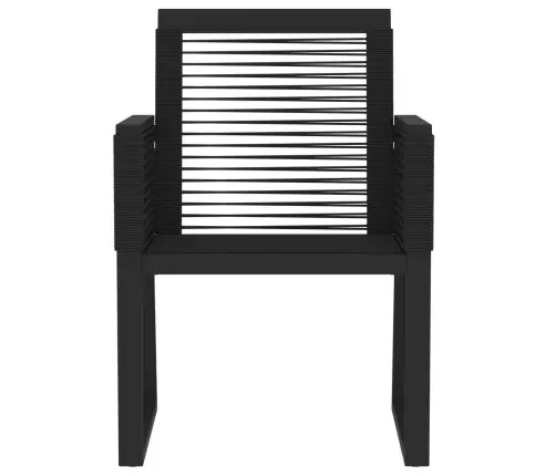 Sodo Valgomojo Baldų Komplektas, 7 Dalių, Juodos Spalvos