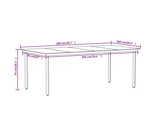 9-Daļīgs Dārza Mēbeļu Komplekts, Melns Vidaxl