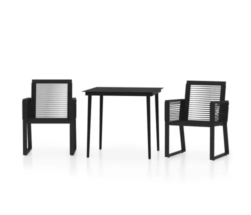 3-Daļīgs Dārza Mēbeļu Komplekts, Melns Vidaxl
