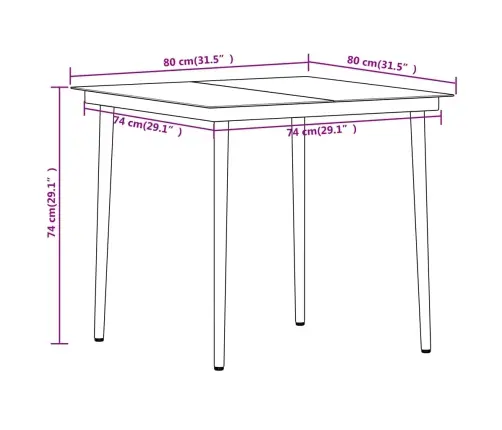 3-Daļīgs Dārza Mēbeļu Komplekts, Melns Vidaxl