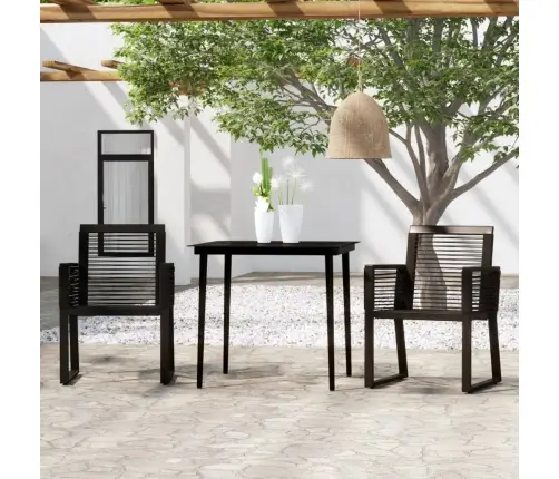 3-Daļīgs Dārza Mēbeļu Komplekts, Melns Vidaxl