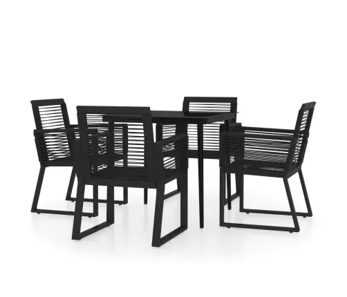 5-Daļīgs Dārza Mēbeļu Komplekts, Melns Vidaxl