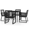 5-Daļīgs Dārza Mēbeļu Komplekts, Melns Vidaxl