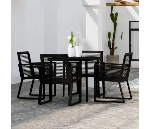 5-Daļīgs Dārza Mēbeļu Komplekts, Melns Vidaxl