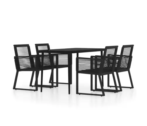 5-Osaline Aiamööbli Komplekt, Must