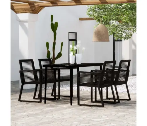 5-Osaline Aiamööbli Komplekt, Must