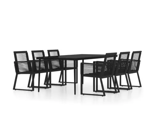 7-Osaline Aiamööbli Komplekt, Must