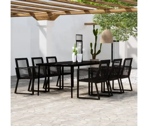 7-Osaline Aiamööbli Komplekt, Must