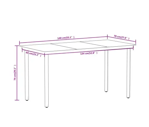 7-Osaline Aiamööbli Komplekt, Must