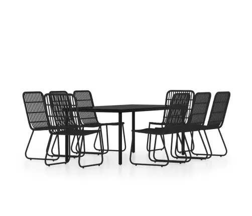 9-Osaline Aiamööbli Komplekt, Must
