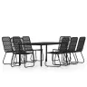 9-Osaline Aiamööbli Komplekt, Must