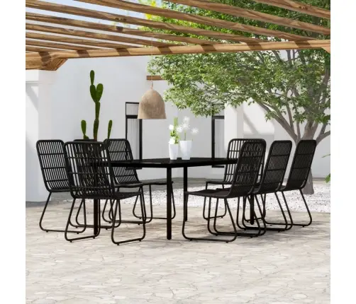9-Osaline Aiamööbli Komplekt, Must