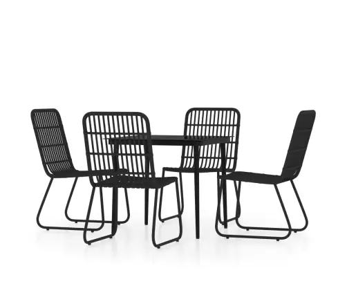 5-Osaline Aiamööbli Komplekt, Must