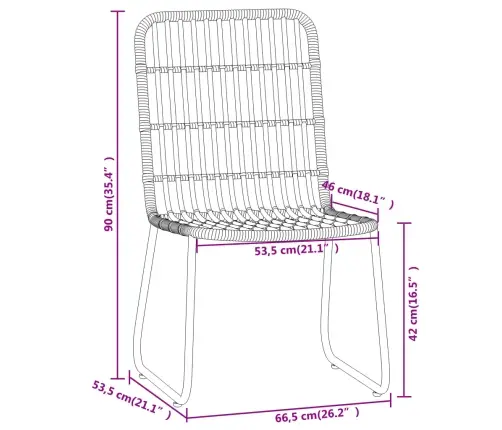 7-Osaline Aiamööbli Komplekt, Must