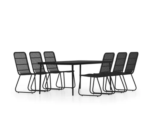 7-Daļīgs Dārza Mēbeļu Komplekts, Melns Vidaxl