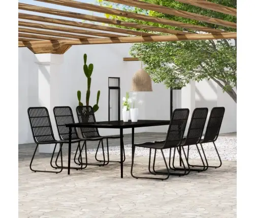 7-Daļīgs Dārza Mēbeļu Komplekts, Melns Vidaxl