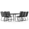 9-Osaline Aiamööbli Komplekt, Must