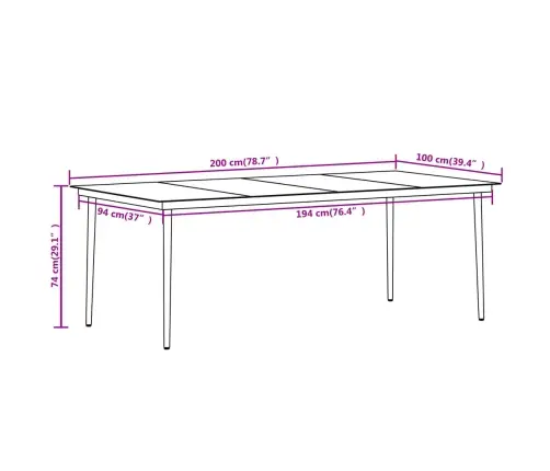 9-Osaline Aiamööbli Komplekt, Must