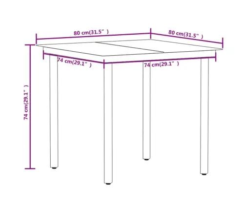 Sodo Valgomojo Baldų Komplektas, 3 Dalių, Juodos Spalvos