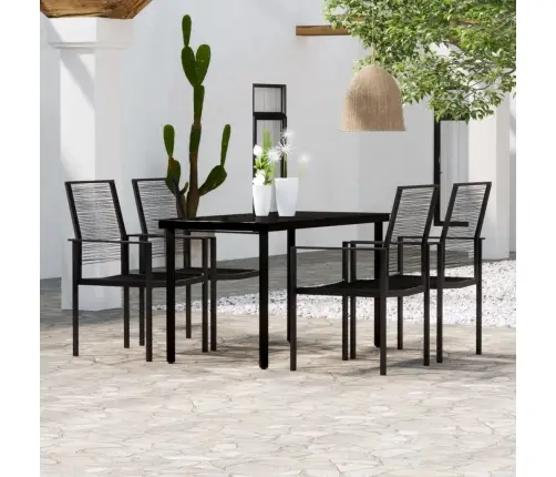 5-Daļīgs Dārza Mēbeļu Komplekts, Melns Vidaxl