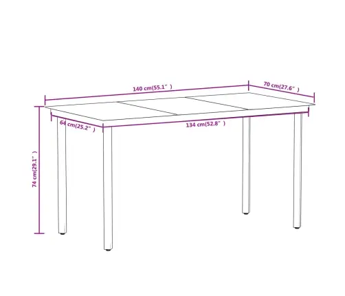 7-Osaline Aiamööbli Komplekt, Must