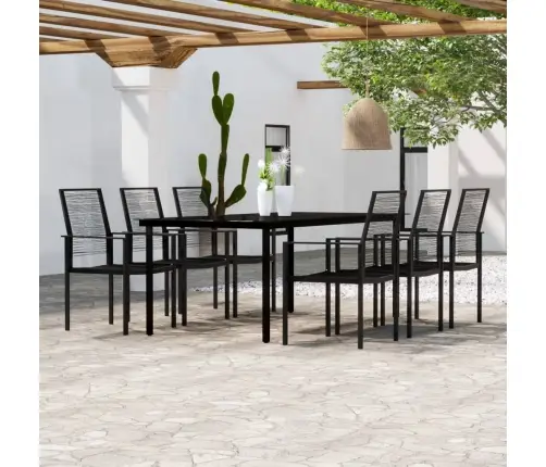 7-Daļīgs Dārza Mēbeļu Komplekts, Melns Vidaxl