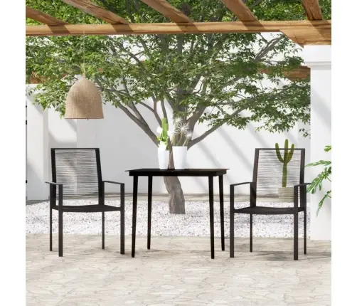 3-Daļīgs Dārza Mēbeļu Komplekts, Melns Vidaxl