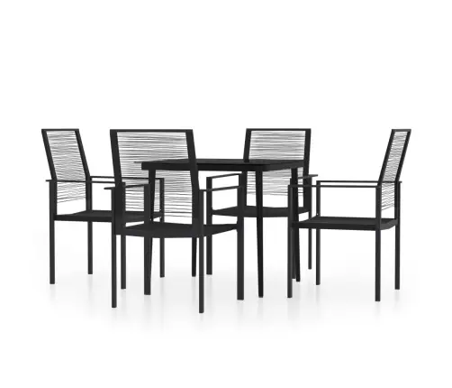 5-Osaline Aiamööbli Komplekt, Must