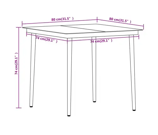 5-Osaline Aiamööbli Komplekt, Must