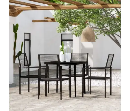 5-Osaline Aiamööbli Komplekt, Must