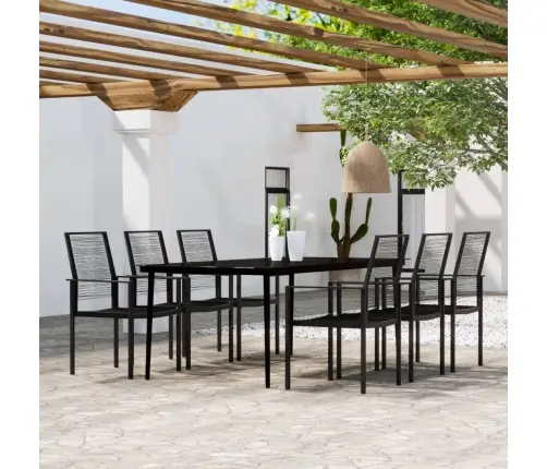 7-Daļīgs Dārza Mēbeļu Komplekts, Melns Vidaxl