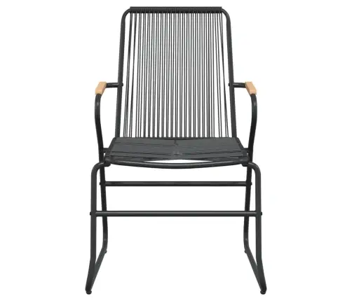 3-Daļīgs Dārza Mēbeļu Komplekts, Pvc Rotangpalma, Melns Vidaxl