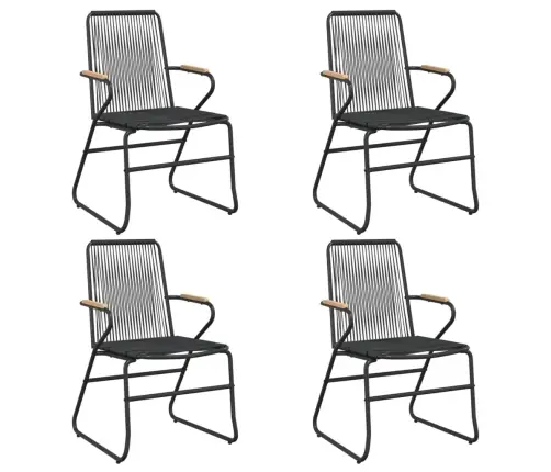 Sodo Valgomojo Komplektas, 5 Dalių, Juodas, Pvc Ratanas