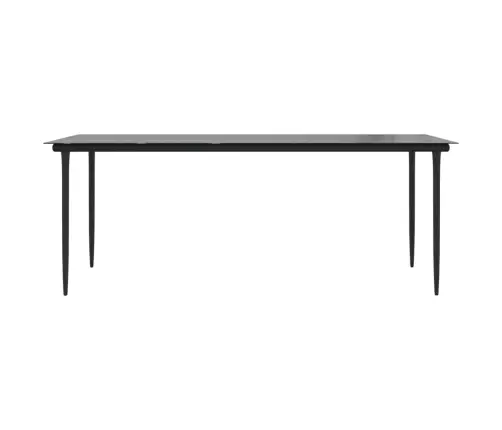 Sodo Valgomojo Komplektas, 7 Dalių, Juodas, Pvc Ratanas