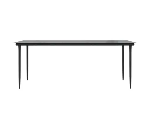 9-Daļīgs Dārza Mēbeļu Komplekts, Pvc, Rotangpalma, Melns Vidaxl